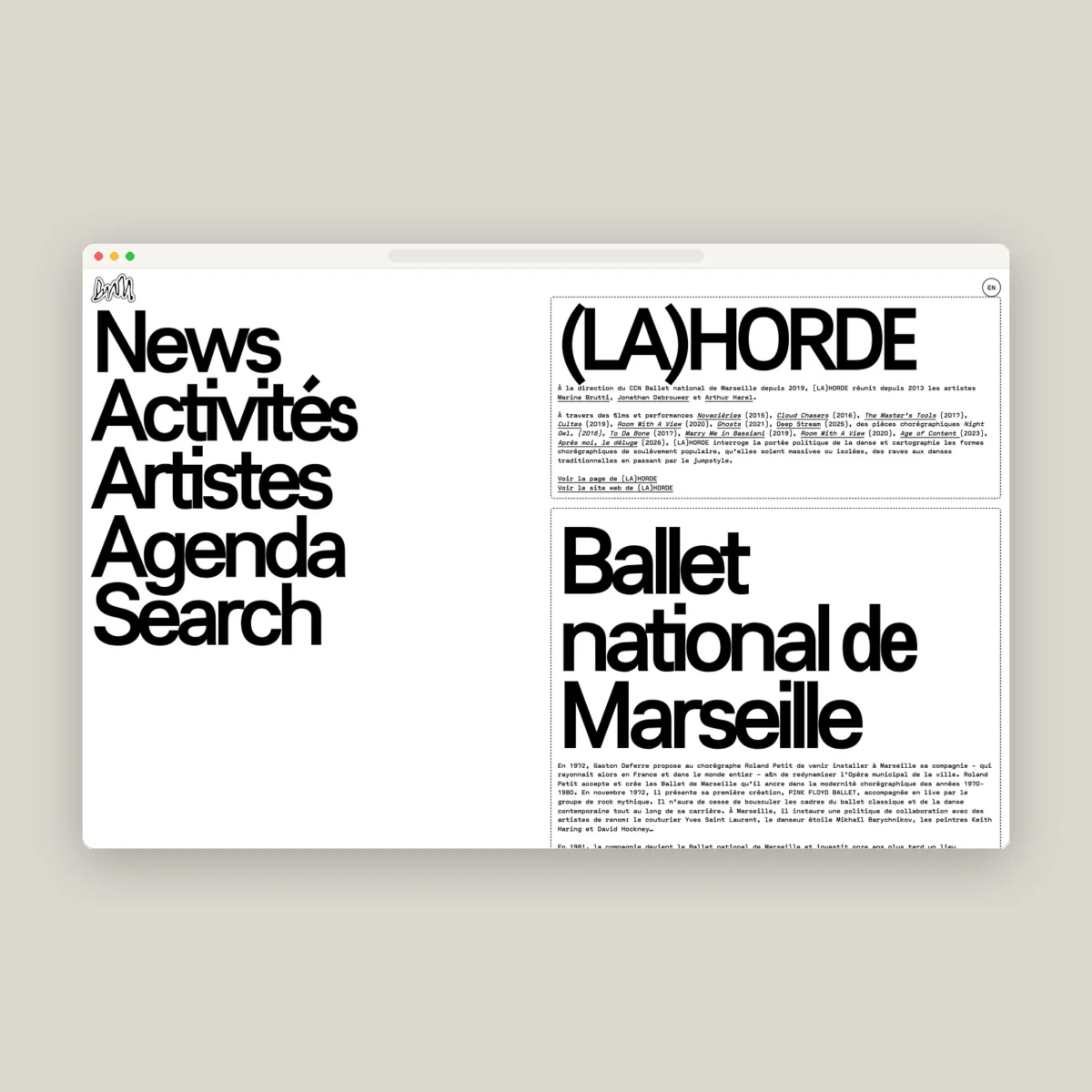Choreographing the Browser: How the Ballet National de Marseille Redefines Digital Performance Through Brutalist Web Design
